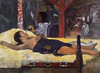 Paul Gauguin's The Birth of Christ (Te tamari no atua) (1896) famous painting. Original from Wikimedia Commons. Digitally enhanced by rawpixel.