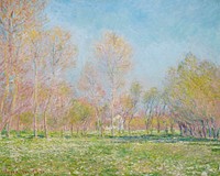 Claude Monet's Spring in Giverny (1890) famous painting. Original from the Sterling and Francine Clark Art Institute. Digitally enhanced by rawpixel.