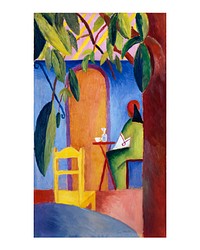 Expressionism art print by August Macke, Türkisches Café, vintage illustration