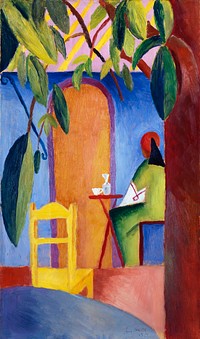 August Macke's Türkisches Café (1914) famous painting. Original from Wikimedia Commons. Digitally enhanced by rawpixel.