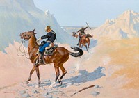 The Advance&ndash;Guard, or The Military Sacrifice (The Ambush) (1890) by Frederic Remington. The Art Institute of Chicago. Digitally enhanced by rawpixel.