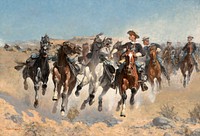 Dismounted: The Fourth Troopers Moving the Led Horses (1890) by Frederic Remington. Original from The Clark Art Institute. Digitally enhanced by rawpixel.