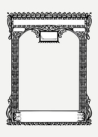 Frame vector with vintage black border, remixed from the artworks by Johann Georg van Caspel