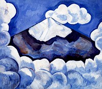 Popocatepetl; Spirited Morning (1932) painting in high resolution by Marsden Hartley. Original from Smithsonian Institution. Digitally enhanced by rawpixel.