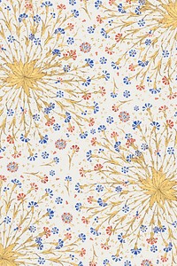 Ottoman floral vector pattern luxury background, remixed from original artwork by Sultan S&uuml;leiman the Magnificent