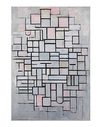 Piet Mondrian art print, vintage Composition No IV painting