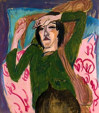 Ernst Ludwig Kirchner's Woman in the Green Blouse (ca. 1912&ndash;1913) famous painting. Original from the Saint Louis Art Museum. Digitally enhanced by rawpixel.