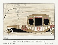 Grand gala automobile coach (1914) fashion plate in high resolution by Charles Martin, published in Gazette de Bon Ton. Original from The Rijksmuseum. Digitally enhanced by rawpixel.