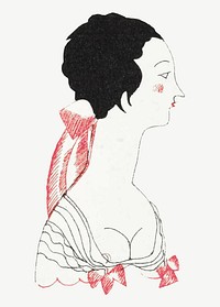 Vintage woman in dress vector, remixed from the artworks by Charles Martin