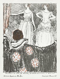 Manteau du soir, de Worth et robes de d&icirc;ners, de Doeuillet (1921) by Porter Woodruff, published in Gazette du Bon Ton. Original from The Rijksmuseum. Digitally enhaced by rawpixel.