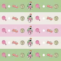 Retro toys pattern brush vector set, remixed from artworks by Charles Martin