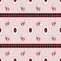 Pattern background vector featuring vintage cupid illustration, remixed from public domain artworks