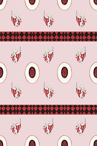 Pattern background vector featuring vintage cupid illustration, remixed from public domain artworks