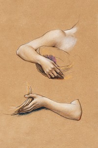 Study of Arms for &quot;The Cadence of Autumn&quot; (1905) by Evelyn De Morgan. Original from The Met Museum. Digitally enhanced by rawpixel.