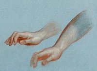 Study of Angel&#39;s Hand for &quot;Mercy&#39;s Dream&quot; (1857) by Daniel Huntington. Original from The Smithsonian. Digitally enhanced by rawpixel.