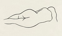 Naked woman showing her bottom.  Reclining Nude Woman by Ananda K. Coomaraswamy. Original from The Cleveland Museum of Art. Digitally enhanced by rawpixel.