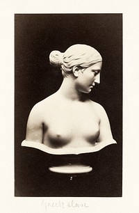 Naked woman sculpture, Bust of Greek Slave (1870–1890) by Hiram Powers. Original from The Getty. Digitally enhanced by rawpixel.