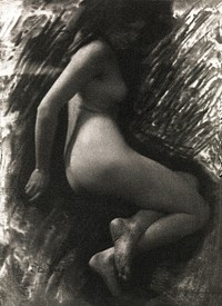 Nude photography of naked woman, Académie (1902) by René Le Bègue. Original from The MET Museum. Digitally enhanced by rawpixel.