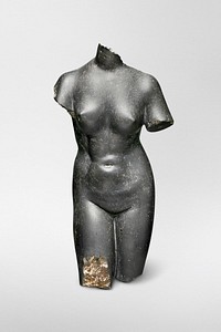 Naked lady vintage sculpture, Basalt statue of Aphrodite (late 1st&ndash;early 2nd century A.D.). Original from The MET Museum. Digitally enhanced by rawpixel.