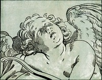 A sleeping cupid (ca. 1630&ndash;1645) by Bartolomeo Coriolano. Original from The MET Museum. Digitally enhanced by rawpixel.