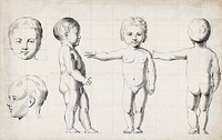 Naaktstudies van een jongetje (ca. 1787&ndash;1808) by Jan Brandes . Original from The Rijksmuseum. Digitally enhanced by rawpixel.