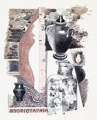 Design for Urne Buriall&ndash;Water Hath Proved the Smartest Grave, (1932) by <a href="https://www.rawpixel.com/search/Paul%20Nash">Paul Nash</a>. Original from Birmingham Museums. Digitally enhanced by rawpixel.