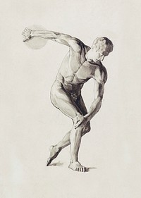 Male Nude. Gipsmodel van Discuswerper (ca. 1874&ndash;1925) by Jan Veth. Original from The Rijksmuseum. Digitally enhanced by rawpixel.