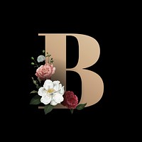 Classic and elegant floral alphabet font letter B vector