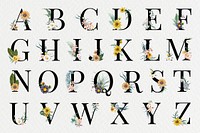 Psd floral a-z letters collection