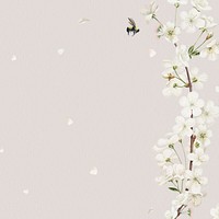 White floral wedding card illustration