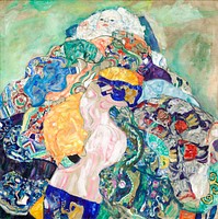 Baby (Cradle) (ca. 1917&ndash;1918) by <a href="https://www.rawpixel.com/search/gustav%20klimt?sort=curated&amp;type=all&amp;page=1">Gustav Klimt</a>. Original from The National Gallery of Art. Digitally enhanced by rawpixel.