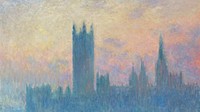 Monet impressionist desktop wallpaper, HD background, The Houses of Parliament