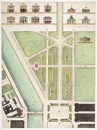 Jardin Public, Champs Elys&eacute;es byCharles Motte (1785&ndash;1836). Original from The MET Museum. Digitally enhanced by rawpixel.