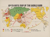 Up-to-date map of the world war (1942) by Manila Shinbun-sha. Original from The Beinecke Rare Book &amp; Manuscript Library. Digitally enhanced by rawpixel.