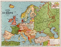 Bacon's standard map of Europe by George Washington Bacon (1830&ndash;1922). Original from Library of Congress. Digitally enhanced by rawpixel.