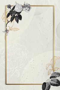 Vintage white rose flower frame on texture background design element