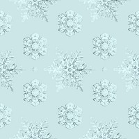 Snowflake Christmas seamless pattern background vector, remix of photography by Wilson Bentley