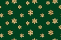 Green Christmas snowflake pattern background, remix of photography by Wilson Bentley