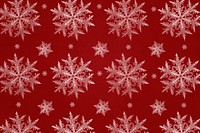Red festive snowflake pattern background, remix of photography by Wilson Bentley
