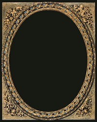 Vintage gold oval frame vector, featuring public domain artworks