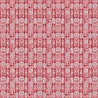 Vintage red textile pattern background vector, featuring public domain artworks