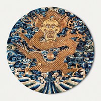 Chinese Badge (Lizi) of the Imperial Prince with Dragon late Ming dynasty (1368-1644), mid-17th century. Original from the Los Angeles County Museum of Art. Digitally enhanced by rawpixel.