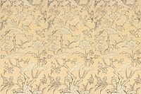 Vintage bird floral pattern background, featuring public domain artworks
