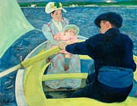 The Boating Party (1893&ndash;1894) by <a href="https://www.rawpixel.com/search/mary%20cassatt?sort=curated&amp;page=1">Mary Cassatt</a>. Original portrait painting from The National Gallery of Art. Digitally enhanced by rawpixel.