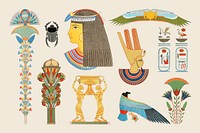 Ancient Egyptian ornamental vector element illustration