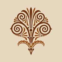 Antique brown Greek vector decorative element illustration