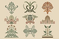 Greek ornamental element vector set