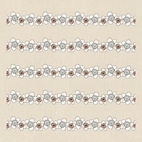 Japanese flowers pattern brush vector remix of artwork by Watanabe Seitei