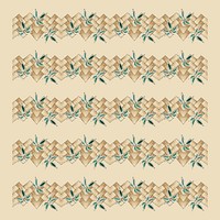 Japanese bamboo weave pattern brush vector set, remix of artwork by Watanabe Seitei