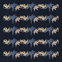 Japanese maple pattern brush vector set, artwork remix from original print by Watanabe Seitei